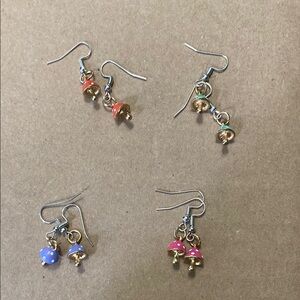 Colorful Mushroom Earrings Set